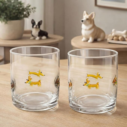 Skylety 2 Pack Dachshund Icon Juice Glasses, Coquette Aesthetic Glass Cups - Image 7