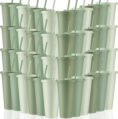 Skylety 48 Pcs Sage Green Plastic Cups by Skylety