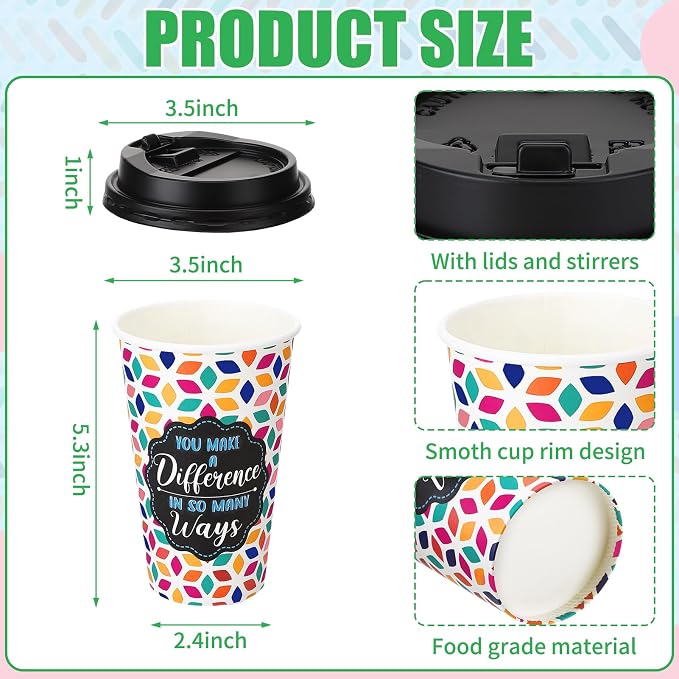 50 Pack 16 oz Disposable Coffee Cups - Image 3