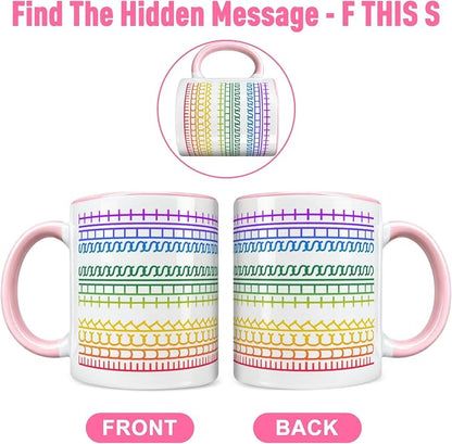 F This S Secret Hidden Message Coffee Mug, 11OZ Ceramic Pink Cup | Funny Coffee - Image 2