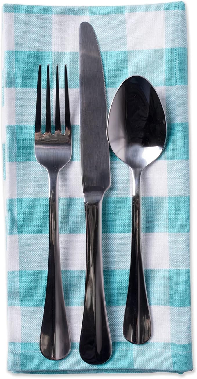 DII Checkered Tabletop Collection 100% Cotton, Machine Washable, Napkin Set - Image 3