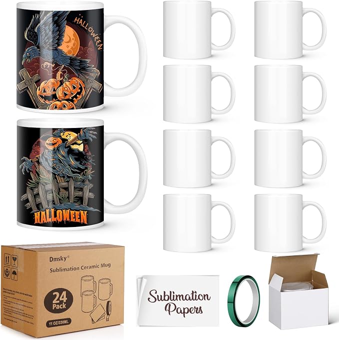 Dmsky Sublimation Mugs White Ceramic Photo Cups Blank Bulk Coffee by DMSKY