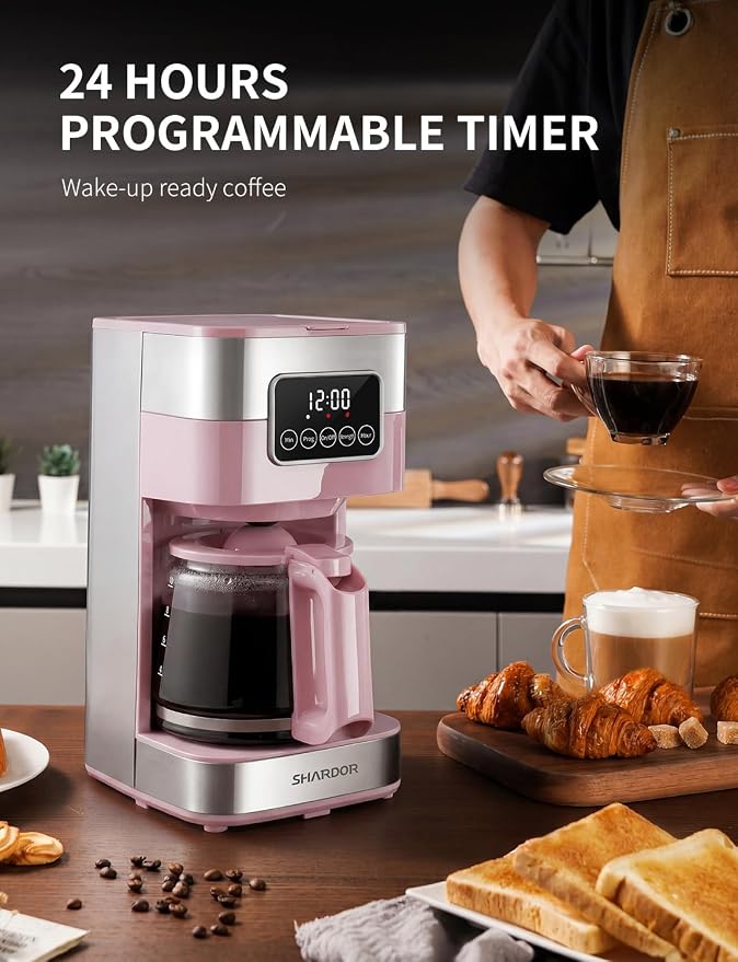 SHARDOR 10-Cup Programmable Coffee Maker, Regular & Strong Brew Drip Coffee - Image 3