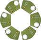 Wedge Placemats for Round Table Woven Vinyl Easy Wipe Plastic Non Slip Table Mats Set of 6（Green）