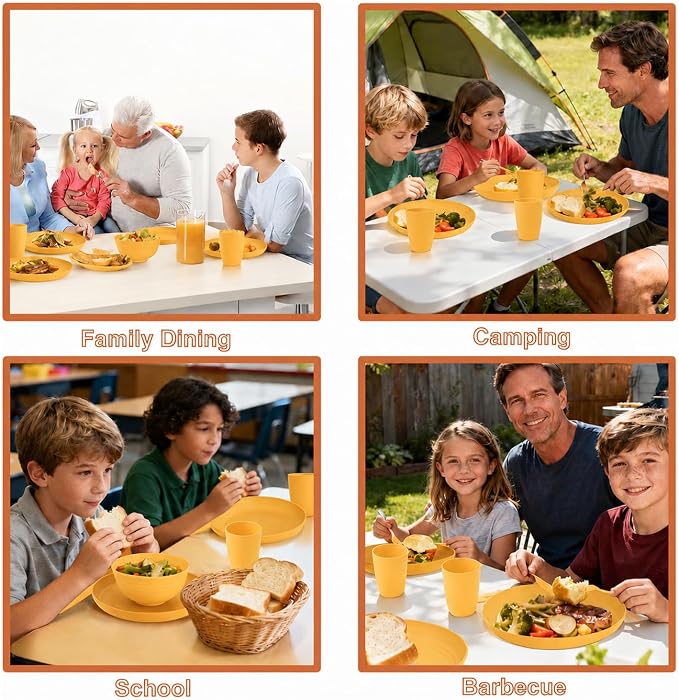 20 Piece Wheat Straw Dinnerware Sets - Image 9