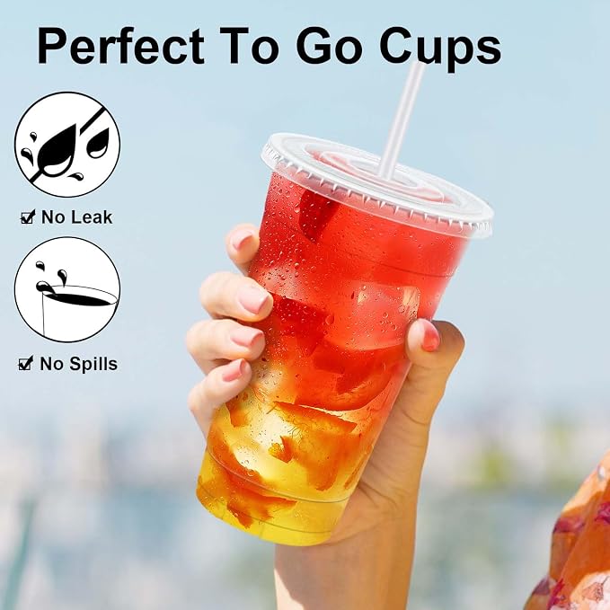 Clawsoff 500 Pack 20 oz Disposable Clear Plastic Cups - Image 4