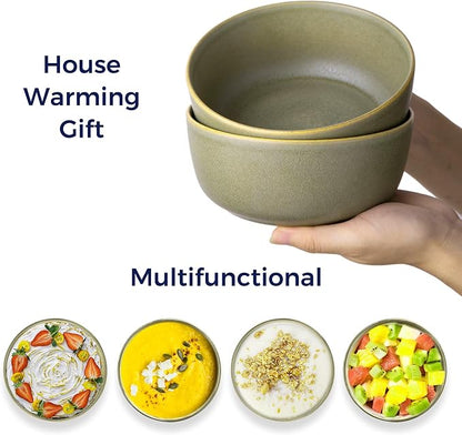 AmorArc Stoneware Cereal Bowls Set of 4, 26oz Soup Ceramic Bowls Set | Modern - Image 2