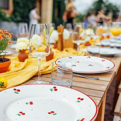 Honeydak 6 Pcs Cherry Plates Ceramic Fruit birthday Decorations 6 Inch Salad - Image 7