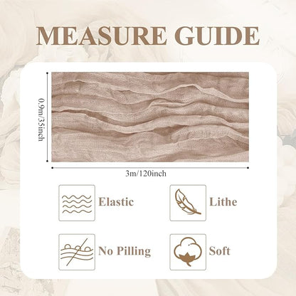 Asee'm Nude Pink Cheesecloth Table Runner Summer Boho Rustic Gauze 10FT | Fall - Image 2