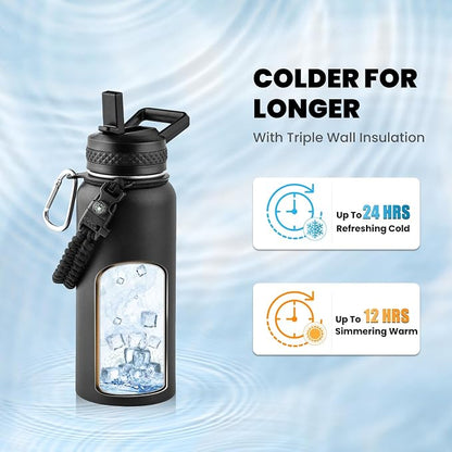 RAYMYLO Insulated Water Bottle 32 oz, Triple Wall Vacuum Stainless Steel | - Image 2