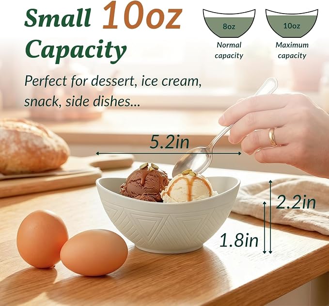 Unbreakable Snack Bowls, Wheat Straw Small Bowls, 10 OZ Plastic Bowls - Image 2