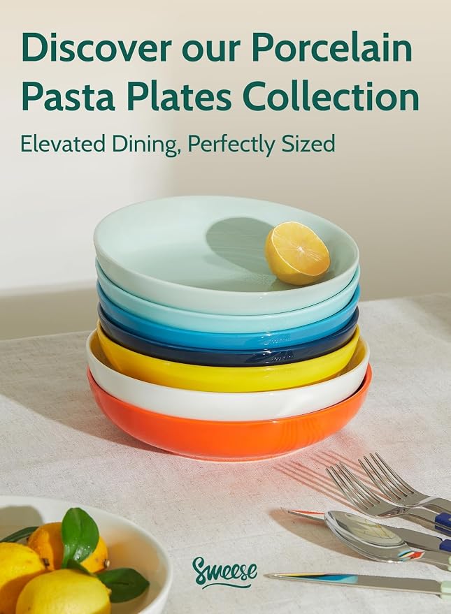 Sweese 22oz Porcelain Pasta Bowls Set - Image 8