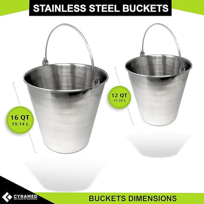 Lab Bucket Stainless Steel Perfect for Medical, Laboratory and Veterinary Applications (16 QT)