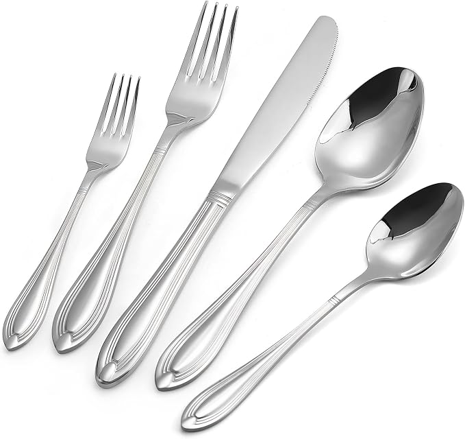 Silverware Set for 4, 20-Piece Flatware Set Include Spoons And Forks Set by ROMAWARE