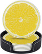 6 Pack Yellow Lemon Coaster for Drinks by GTEVUTS