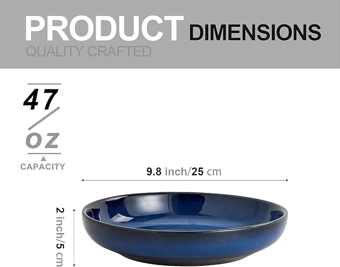 Transmutation Glaze Serving Pasta Bowl, 10 inch Ceramic Wide Salad Bowls - Image 2