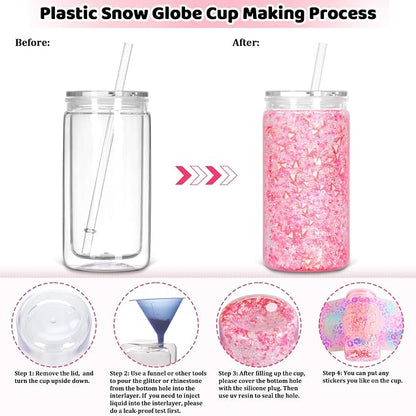 12 Pack Plastic Snow Globe Tumbler - Image 3