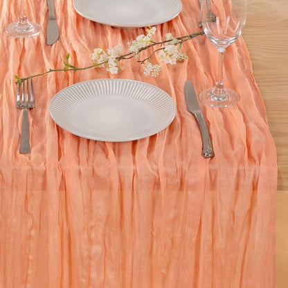 3 Pack Peach Pink Cheesecloth Table Runner 10ft Coral Sheer Gauze Decor | - Image 6