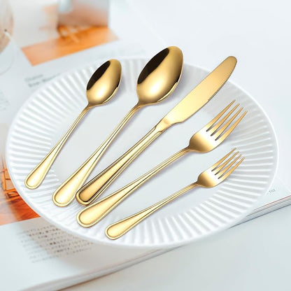 Gold Silverware Flatware Set for 4 Person Luxury Stainless Steel Cutlery 20 - Image 9
