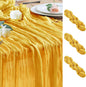 Cheesecloth Table Runner Gold 10FT Boho Gauze Runner, 3 Pack | 120 Inch Cheese by Wokceer