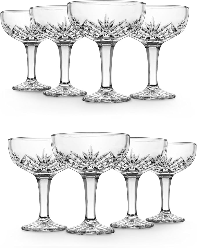 Godinger Champagne Glasses, Champagne Glass Set, Coupes Barware Glasses - 6oz. by Godinger