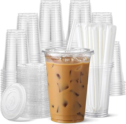 AOZITA 100 Pack - 12 oz Clear Plastic Cups by AOZITA