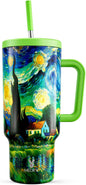 Meoky 40 oz Tumbler with Handle and Straw: Stainless Steel Insulated Tumbler by MEOKY