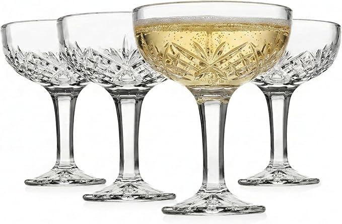 Godinger Champagne Glasses, Champagne Glass Set, Coupes Barware Martini Glasses by Godinger