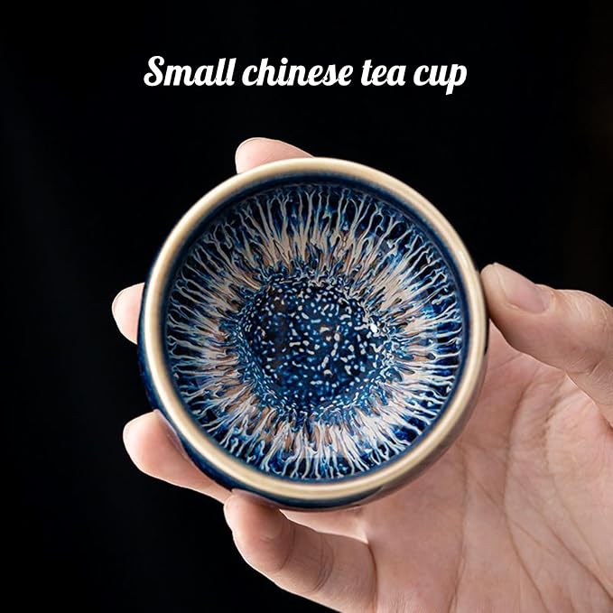 Tenmoku Ceramic Tea Cup, 3 oz Chinese Small Teacup - Image 4