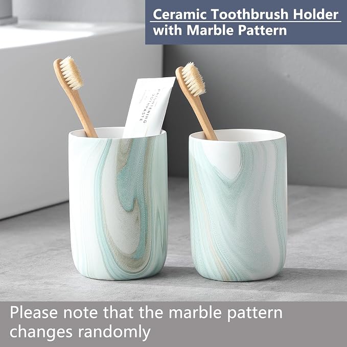 Green Marble Toothbrush Holder - Image 4