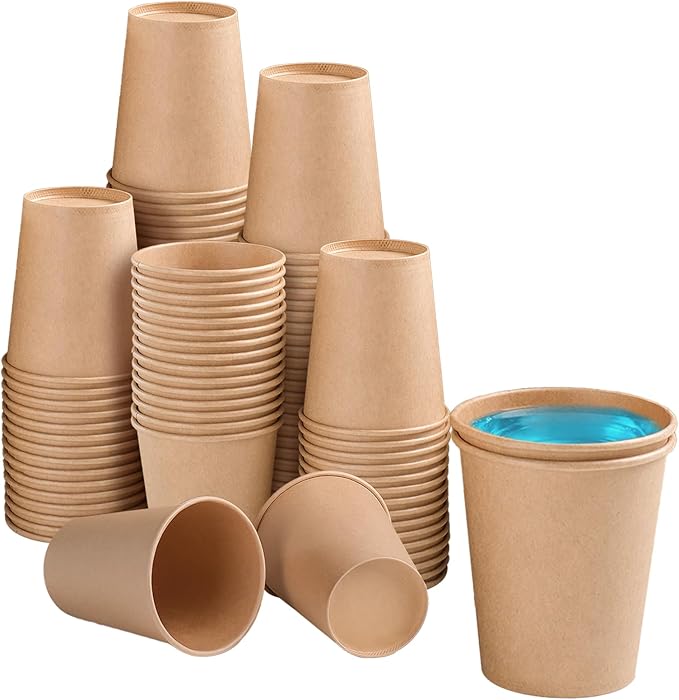 BYSNOW 100 Pack 5 oz Kraft Paper Cups, Small Disposable Bathroom Cups | by BYSNOW