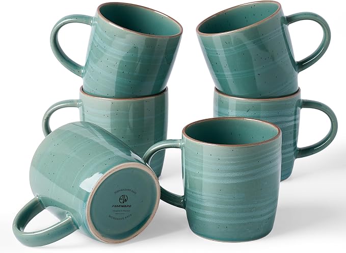 famiware Coffee Mugs Set of 6, Meteor 13 oz Ceramic Mug Cup Set by Famiware