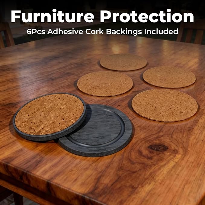 Absorbent Diatomaceous Earth Coasters Set of 6, - Image 3