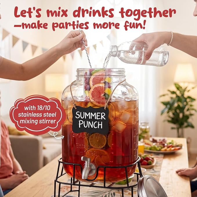 2 Gallon Glass Drink Dispensers - Image 3