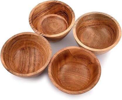 Acacia Wood Bowl Sets of 4 for Kitchen Meal Party and Nuts - Image 3