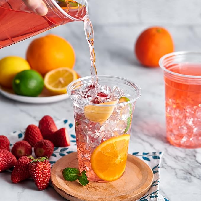 Lilymicky 90 Sets 16 oz Clear Plastic Cups - Image 4