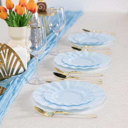 72 Pack Blue Plastic Plates, Thanksgiving - Image 6