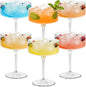ZOMUIA Ribbed Coupe Glasses 6 Pcs, 10 oz Plastic Champagne Coupe Detachable by ZOMUIA