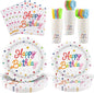NatNarr 175-Piece Happy Birthday Party Tableware Set, Serves 25 | Plates by NatNarr