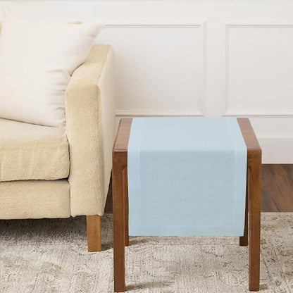 Solino Home 100% Pure Linen Table Runner Ice Water Woven, Fete 14 x 36 in | by SolinoHome