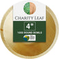 Charity Leaf Disposable Palm Leaf 4" Round Bowl (1000 pcs) Dipping Bowls | Bamboo Like| All Natural and Biodegradable | Charcuterie Boards, BBQs, and Parties