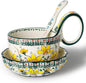 silesia Handmade Loop Handle Soup Bowl, Plate and Spoon Set Ceramic Hand by silesia