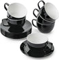 BTaT- Cappuccino Cups with Saucers 6 oz, Au Lait, Flat White, Dishwasher by BrewToATea