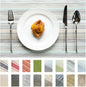 Placemats Set of 4 Vinyl/Plastic Woven Place Mats for Kitchen Table Indoor/Outdoor Washable Placemat Wipeable Dining Table Mats (Turquoise,4)
