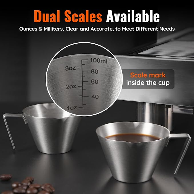 YARRAMATE Stainless Steel Espresso Shot Cup, 3.4oz | Heat Insulated Grip - Image 4