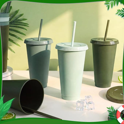 24 Pack Plastic Tumblers with Lids and Straws, Reusable Cups with Lids Plastic - Image 3