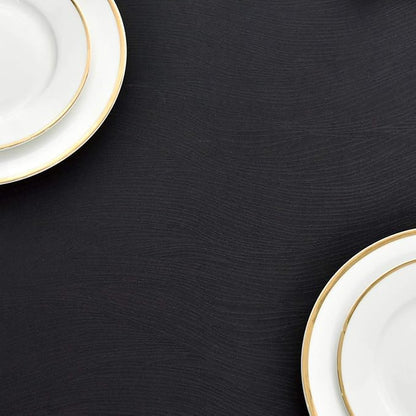 maxmill Jacquard Tablecloth Swirl Design Water Resistance Antiwrinkle Heavy Weight Soft Table Cloth for Buffet Banquet Parties Event Holiday Dinner Square 52 x 52 Inch Black