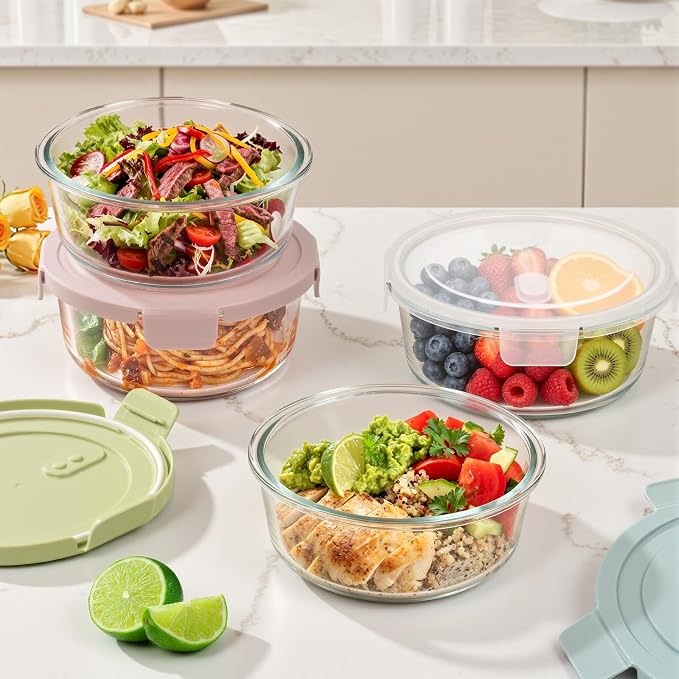 4 Cup/32oz Borosilicate Glass Meal Prep Containers - Image 6