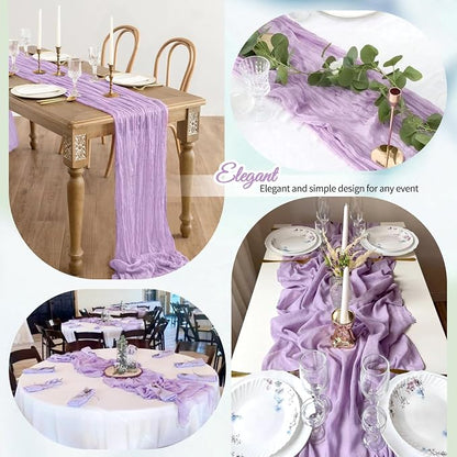 12 Pack Lavender Cheesecloth Table Runner 10Ft, Lilac Purple Table Runners 21.5 - Image 3