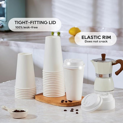 JOLLY PARTY 16 oz Paper Coffee Cups, Disposable Paper Cup - Image 4